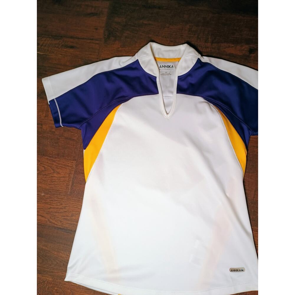 Annika by Cutter & Buck women's short sleeve color block golf polo shirt small